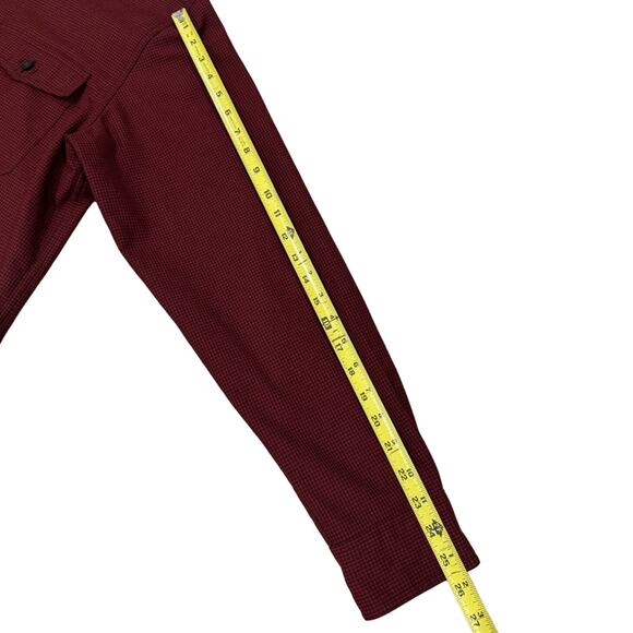 L.L. Bean Men’s Red Micro Check Plaid Medium Weight Button Down Shirt, LARGE - Picture 9 of 10